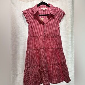 Charming Red Checkered Kids Dress